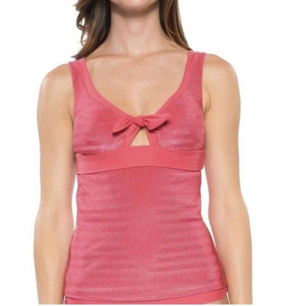 New BECCA chevron bow tie link Tankini top